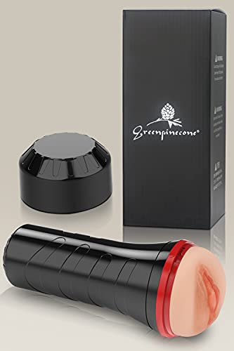 Greenpinecone Manuelle Masturbator Cup, 2 in 1 Realistische Elektrische Masturbation für Männer 3D Taschenmuschi Masturbatoren mit Realistische Vagina Stimulator Penis Elektrische Sexspielzeug - 