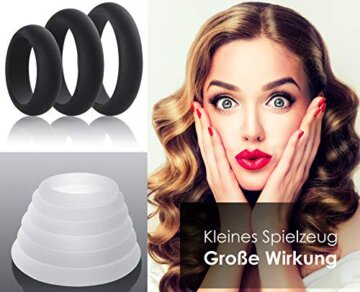 Long.Session® Penisring Set, Hodenring und Cockring Set aus Silikon, Penisringe für harte… - 