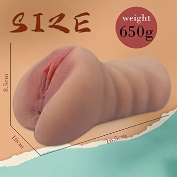 Xocity 650G Realistische Masturbator, Mastubrator Mann Sex Spielzeug Pussy Taschenmuschi Realistisch Groß mit 3D Vagina Klitoris Anal Erotik Sexspielzeug für Männer Masturbieren Mann - 